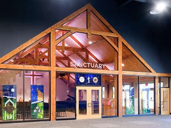 Our savior church commercial timber frame project 1