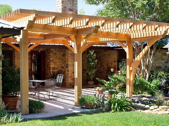 Outdoor pergola residential timber frame 1