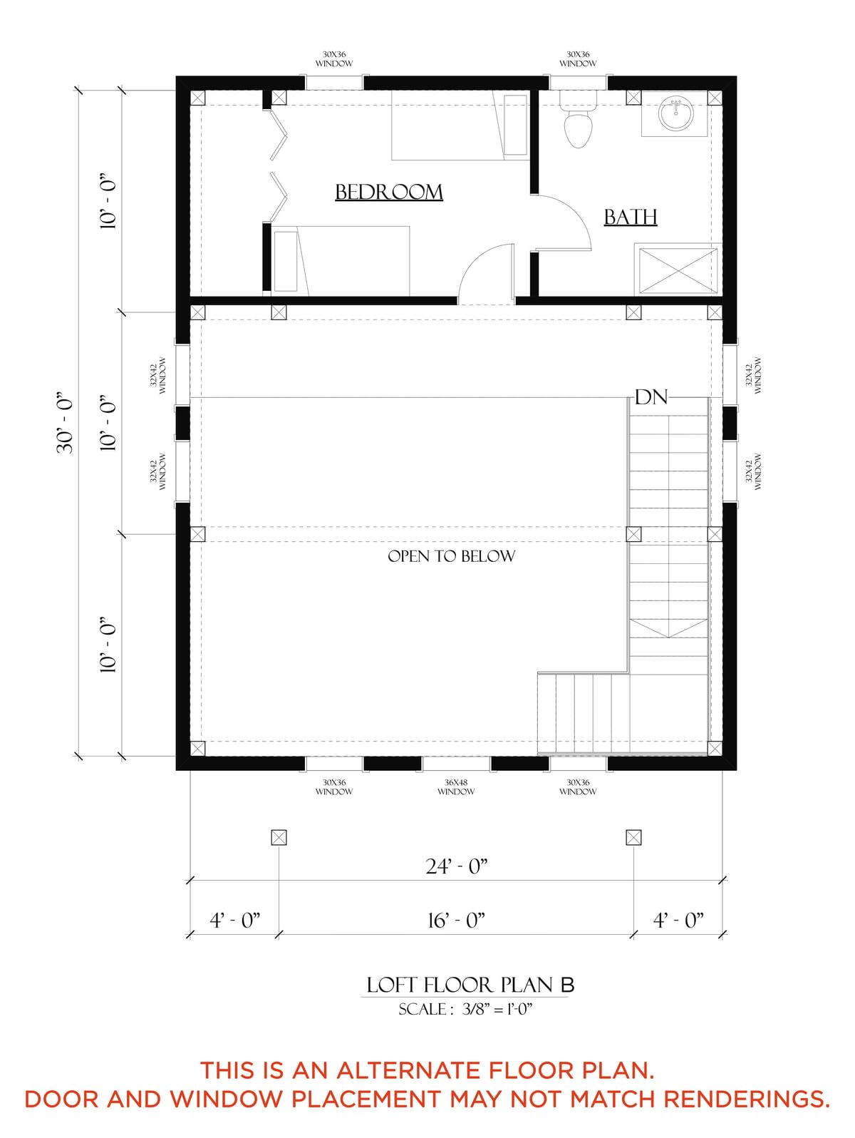 Timberlyne Cantata 24x30 Ponderosa Floor Plan Loft B