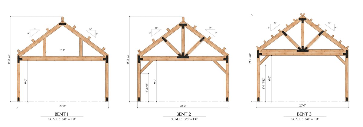 Timberlyne Collie Timber Frame Home Design Bents 1