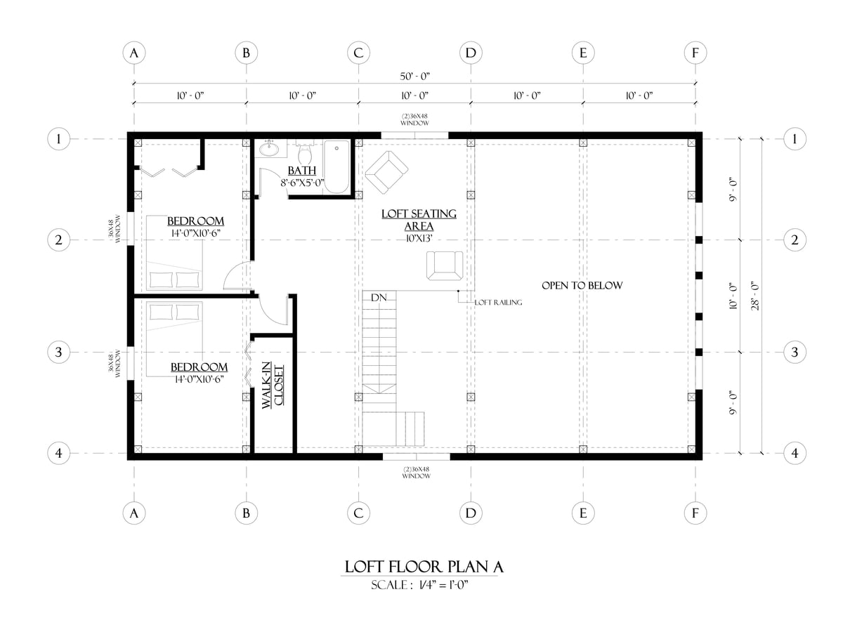 Timberlyne Hogan Timber Frame Home Loft Floor Plan A