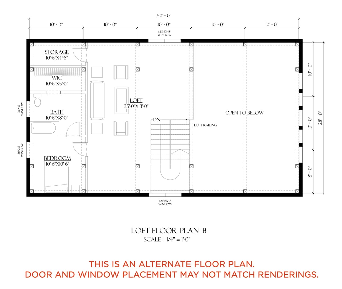 Timberlyne Hogan Timber Frame Home Loft Floor Plan B