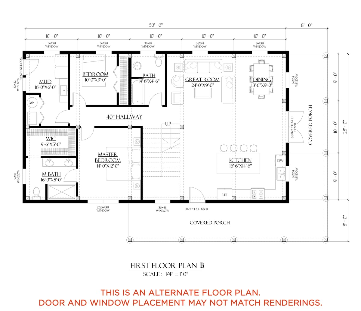 Timberlyne Hogan Timber Frame Home Main Floor Plan B