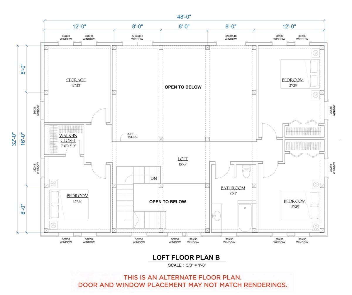 Timberlyne Hungtington Barn Home Loft Floor Plan B