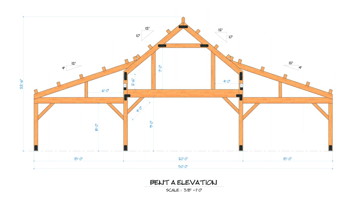 Timberlyne Hubbard Home Bent Elevation