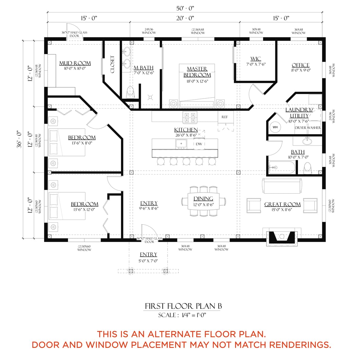 Timberlyne Hubbard Timber Frame Home Main Floor Plan B