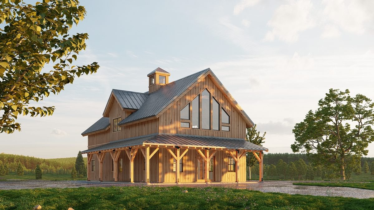 Expansive 4-Bedroom Haven with Dual Master Suites, Media Room \u0026 More! |  Farmhouse House Plan #A959-A | Archival Designs, image size:1200x675