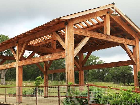 Residential timber frame outdoor covered bridge 1